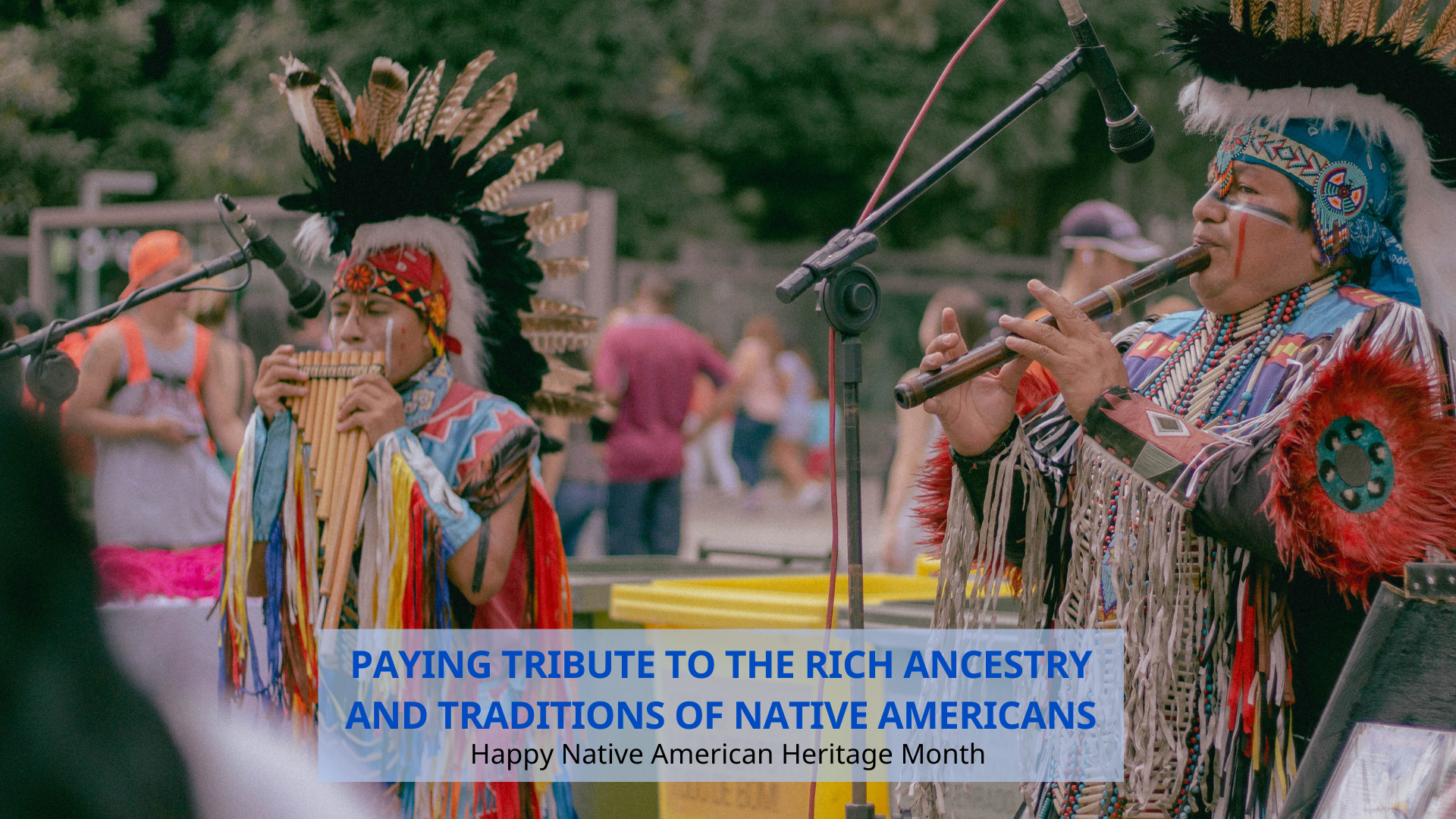 Natives making traditional music with musical instruments